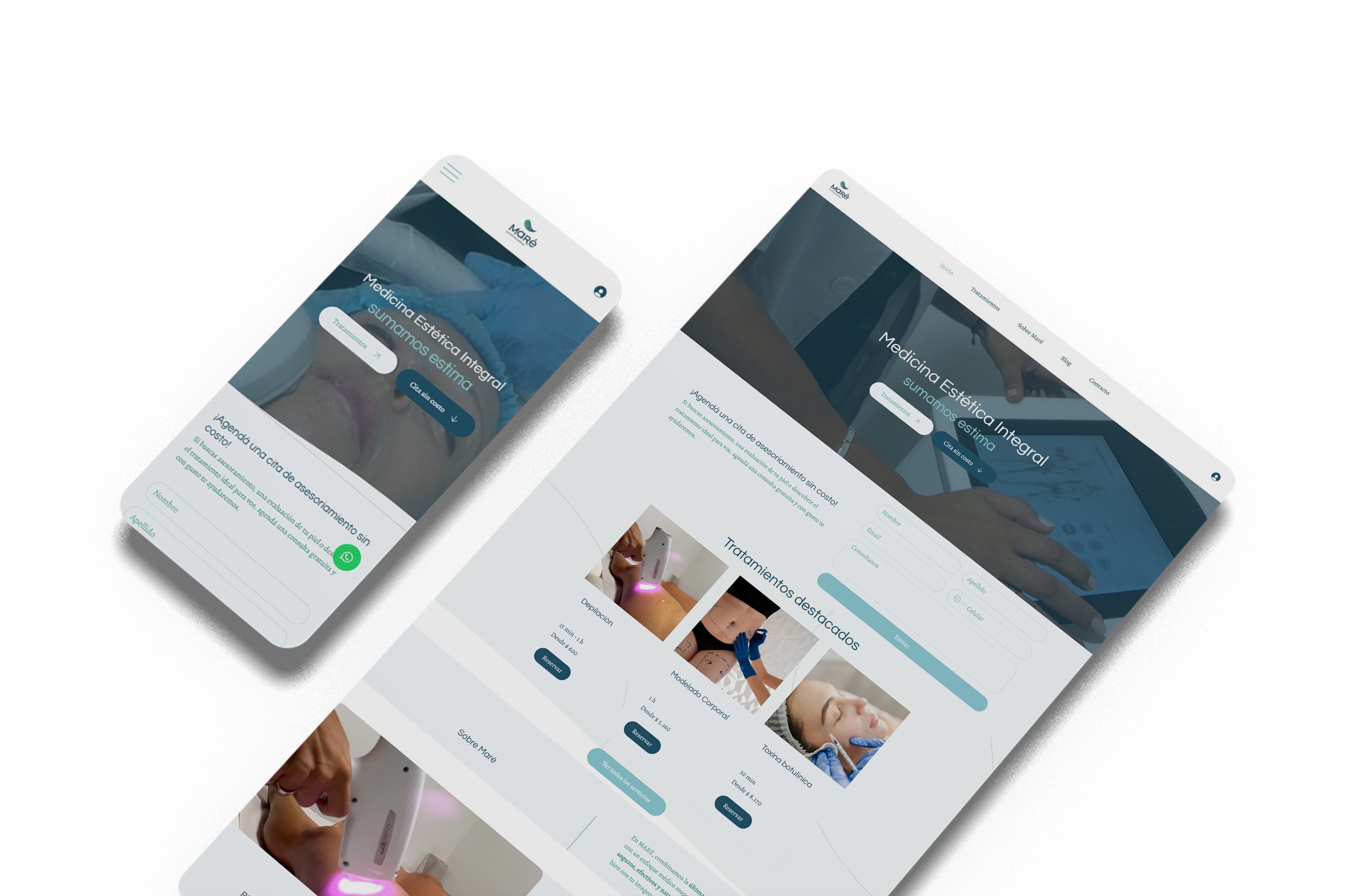 Mockups de webs diseñadas con Wix